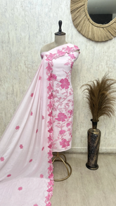Floral Whisper Elegance Mul Chanderi Unstitched Suits