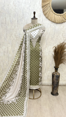Polka Dot Allure Muslin Unstitched Suits
