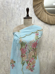 Blossom Manuscript Mul Chanderi Unstitched Suits