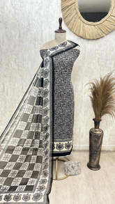 Monochrome Muse Modal Cotton Unstitched Suits