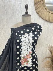The Polka Petal Cotton Unstitched Suits