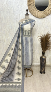 Regal Stripe Symphony Linen Unstitched Suits