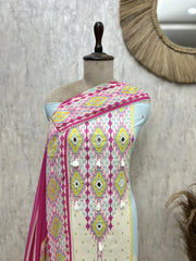 Ikat Heritage Bloom Cotton Unstitched Suits