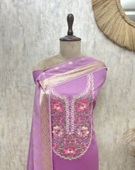Banarasi Bloom Glace Cotton Unstitched Suits