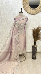 Majestic Embellished Glass Organza Unstitched Suit