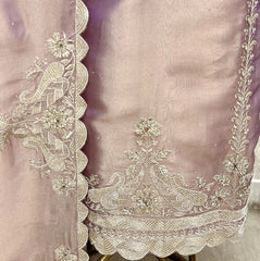 Majestic Embellished Glass Organza Unstitched Suit