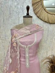 Ethereal Bloom Glass Organza Unstitched Suit