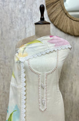 Blooming Aviary Mul Chanderi Unstitched Suit