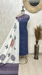 Ajrakh Buti Handblock Print Cotton Unstitched Suits