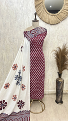 Ajrakh Buti Handblock Print Cotton Unstitched Suits