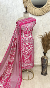 Lotus Lattice Muslin Unstitched Suit
