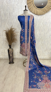 Traditional Wear Crepe Unstiched Suit
