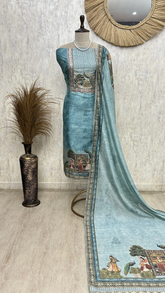 Peacock Garden Elegance Unstiched Suit