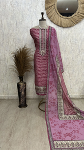 Elegant Ethnic Blues Unstiched Suit