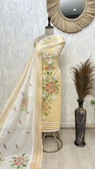 Botanical Charm Jute Cotton Unstitched Suit