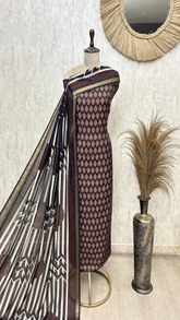 Woven Elegance Maheshwari Unstitched Suit