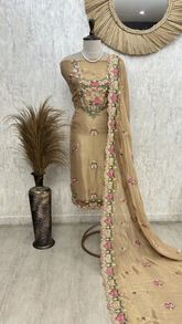 Blush Bloom Elegance Unstiched Suit