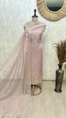 Delicate Drape Glass Organza Unstitched Suit