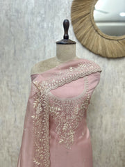 Delicate Drape Glass Organza Unstitched Suit