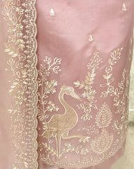 Delicate Drape Glass Organza Unstitched Suit
