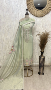 Ethereal Grace Crush Tissue Unstitched Suits