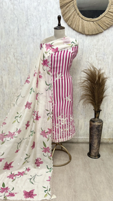 Whispering Florals Organza Unstitched Suit