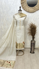 Sunlit Jamdani Linen Unstitched Suit