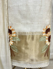 Sunlit Jamdani Linen Unstitched Suit
