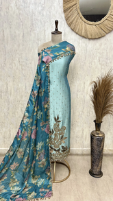 Orchid Glow Giraffe Tissue Unstitched Suit