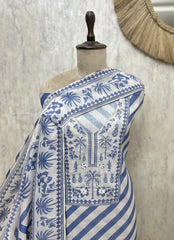 Coastal Breeze Linen Unstitched Suit