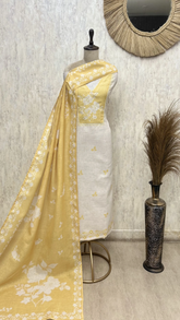 Lemon Petal Linen Unstitched Suit
