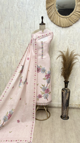 Blush Blossom Linen Unstitched Suit