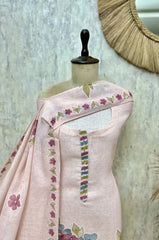 Blush Blossom Linen Unstitched Suit