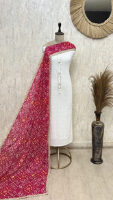 Rosette Bandhani Grace Unstitched Suit