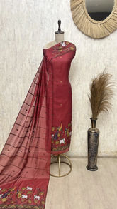 Mayura Heritage Jamdani Linen Unstitched Suits