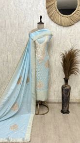 Celestial Noor Mul Chanderi Unstitched Suits