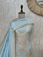 Celestial Noor Mul Chanderi Unstitched Suits