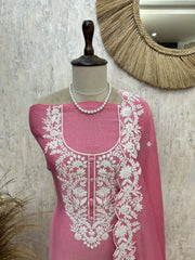 Azure Embroidered Grace Unstitched Suit