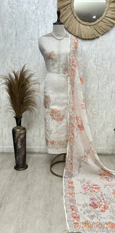 Blooming Pastel Elegance Unstitched Suit