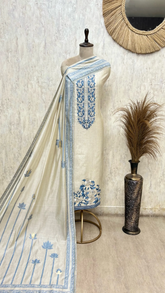 Bloom Jamdani Linen Unstitched Suits