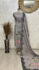 Peacock Blossom Elegance Unstitched Suit