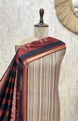 Geometric Striped Hand-Woven Maheshwari Cotton Unstitched Suits