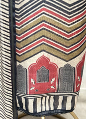 Intricate Chevron Print Maheshwari Cotton Unstitched Suits