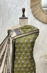Block Printed Floral Maheshwari Cotton Unstitched Suits