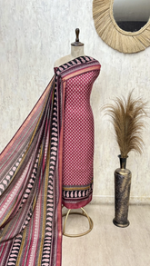 Floral Print Maheshwari Cotton Unstitched Suits