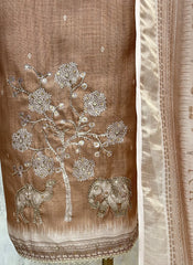 Elegant Elephant Motif Unstitched Suit
