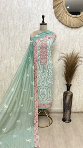 Ethereal Mul Chanderi Unstitched Suit