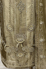 Smoky Zari Elegance Burberry Tissue Unstitched Suit