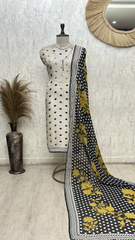 Noir Polka Grace Dola silk Unstitched Suit