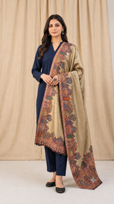 Non Reversible Semi Pashmina Unisex Shawls - Pack of 1 With Premium Curated Box Packaging